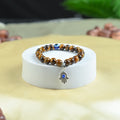 HindCraft Tiger Eye Evil Eye Bracelet with Hamsa Charm for Style