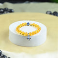 HindCraft Citrine Evil Eye Bracelet with Hamsa Charm for Prosperity