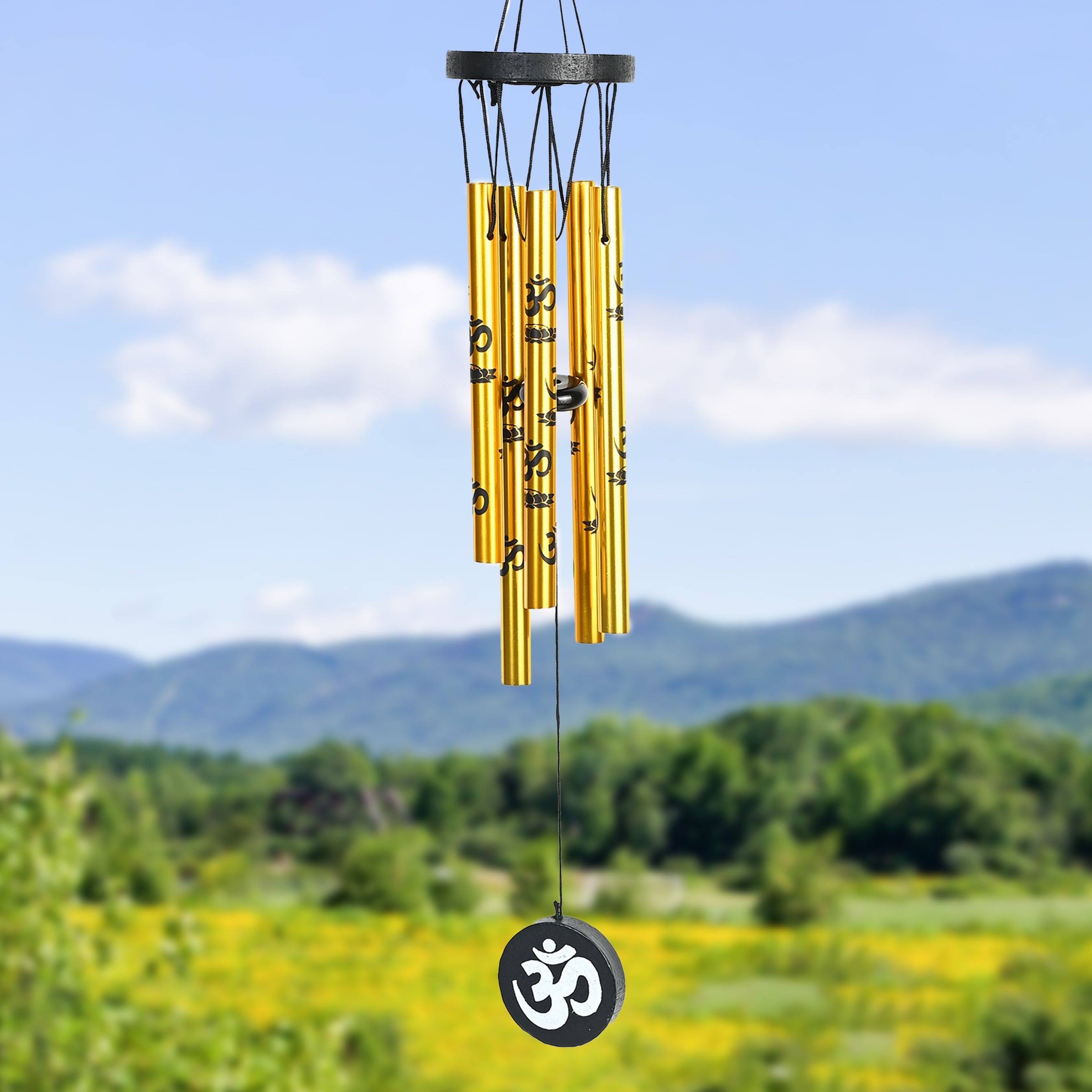 HindCraft Gold Om Wind Chime for Home & Garden