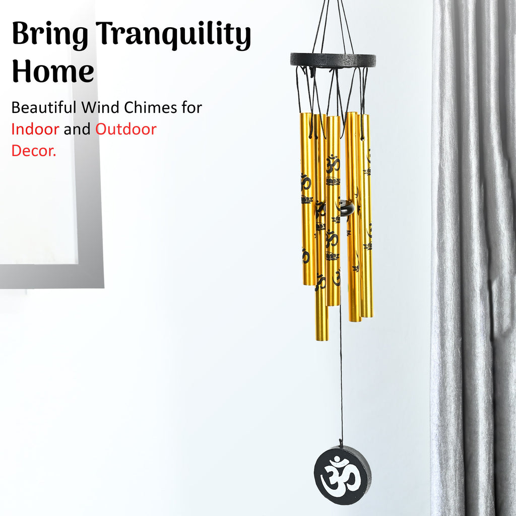 HindCraft Gold Om Wind Chime for Home & Garden