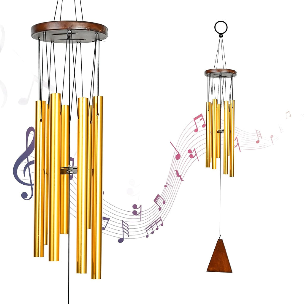 HindCraft Decorative Gold Wind Chime for Home, Balcony & Garden