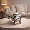 HindCraft Metal Aeroplane Table Clock with Roman Dial for Home & Office Décor