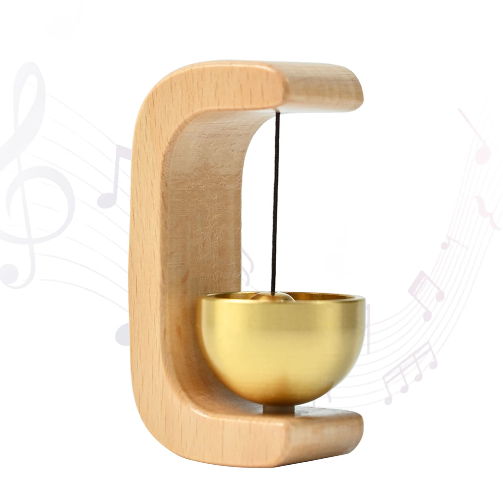 HindCraft Wooden Door Bell with Brass Hanging Bell – Wooden Door Chime for Home Entrance