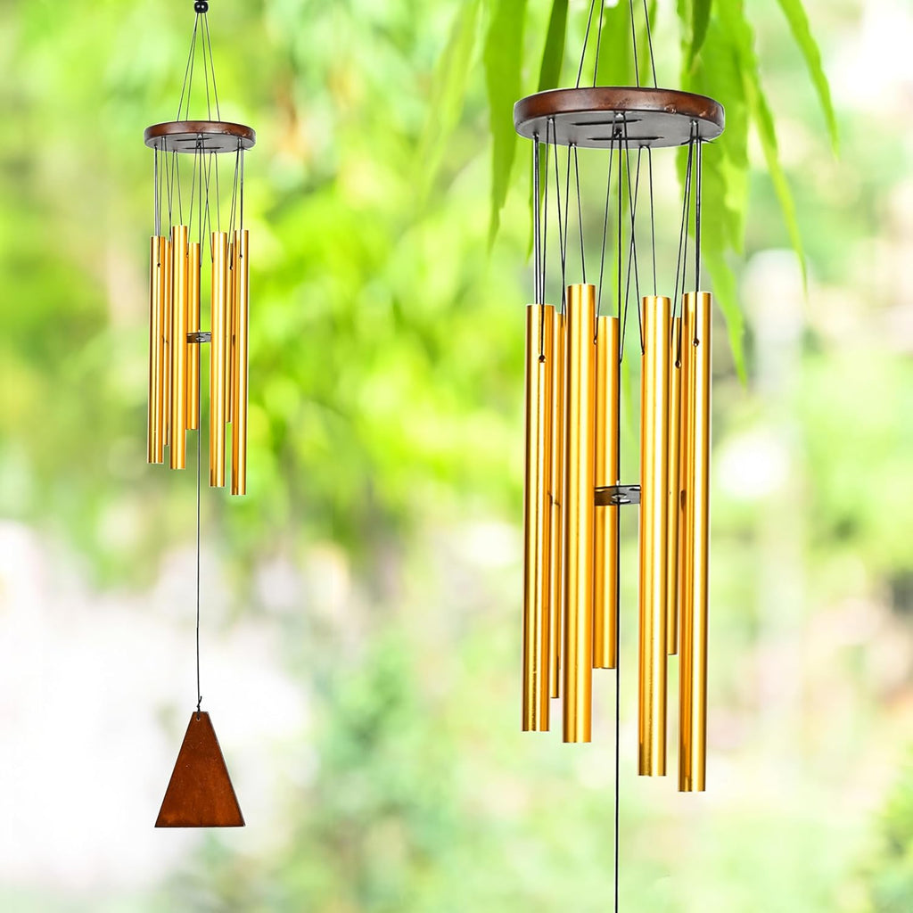 HindCraft Decorative Gold Wind Chime for Home, Balcony & Garden