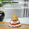 HindCraft Lakshmi Shree Yantra Orgonite Pyramid with Gomti Chakra, Rudraksha, Kaudi Shells and Copper Coil for Vastu Home Décor