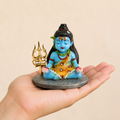 HindCraft Meditating Lord Shiva Idol with Trishul for Home Temple, Office Desk & Spiritual Decor