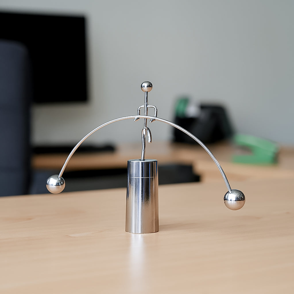 HindCraft Kinetic Balance Desk Toy with Swinging Metal Balls for Office Décor