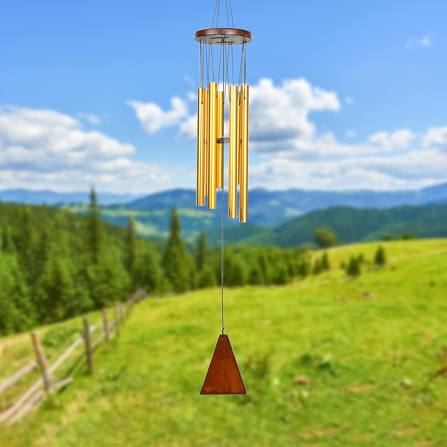 HindCraft Decorative Gold Wind Chime for Home, Balcony & Garden