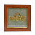 HindCraft Seven Horses Vastu Frame on Raw Pyrite Stone for Wall & Table Decor 7×7 Inch