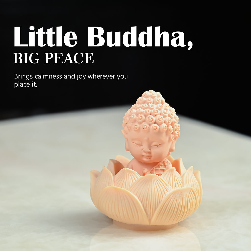 HindCraft Mini Buddha with Lotus Base Showpiece for Home, Office, Meditation & Prayer Room Décor