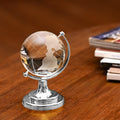 HindCraft Feng Shui Crystal Globe with Silver Stand for Home & Office Décor