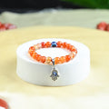HindCraft Carnelian Evil Eye Bracelet with Hamsa Charm for Energy