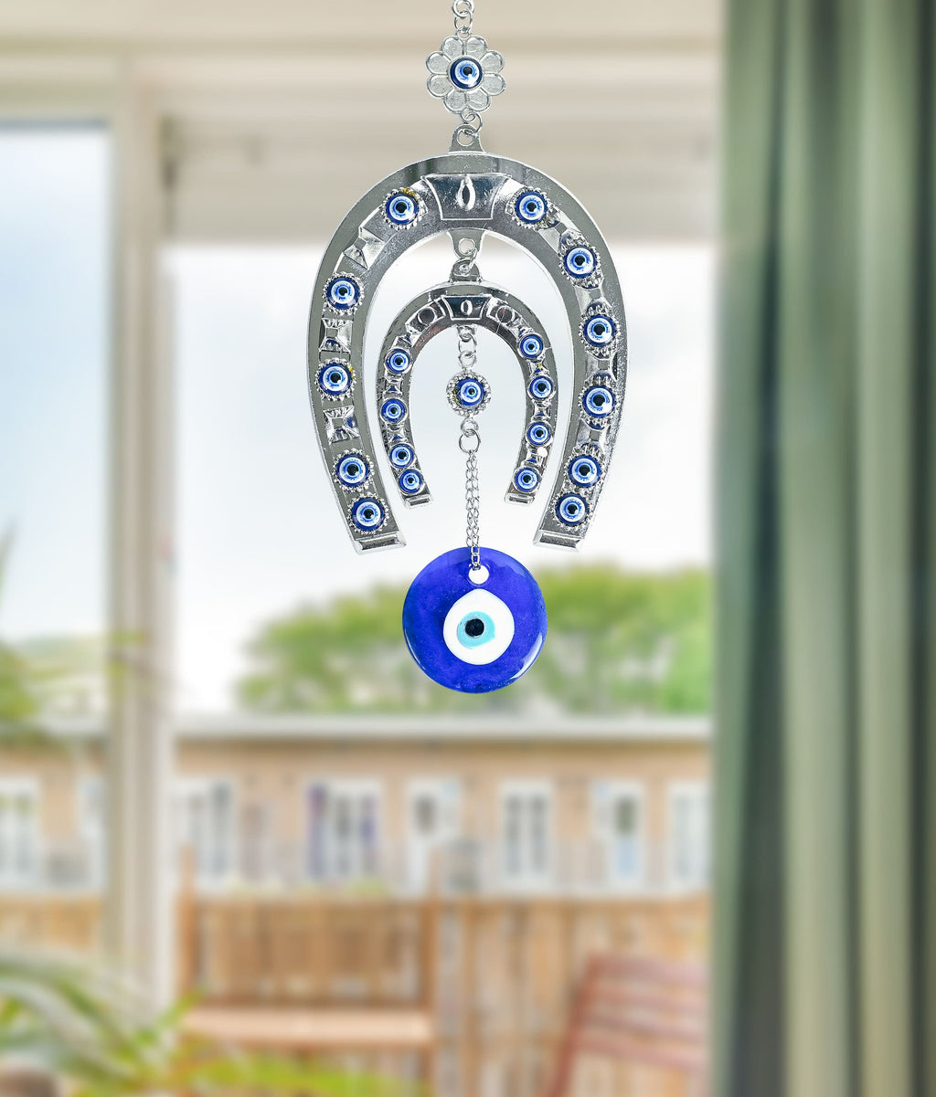 HindCraft Lucky Horseshoe Evil Eye Wall Hanging