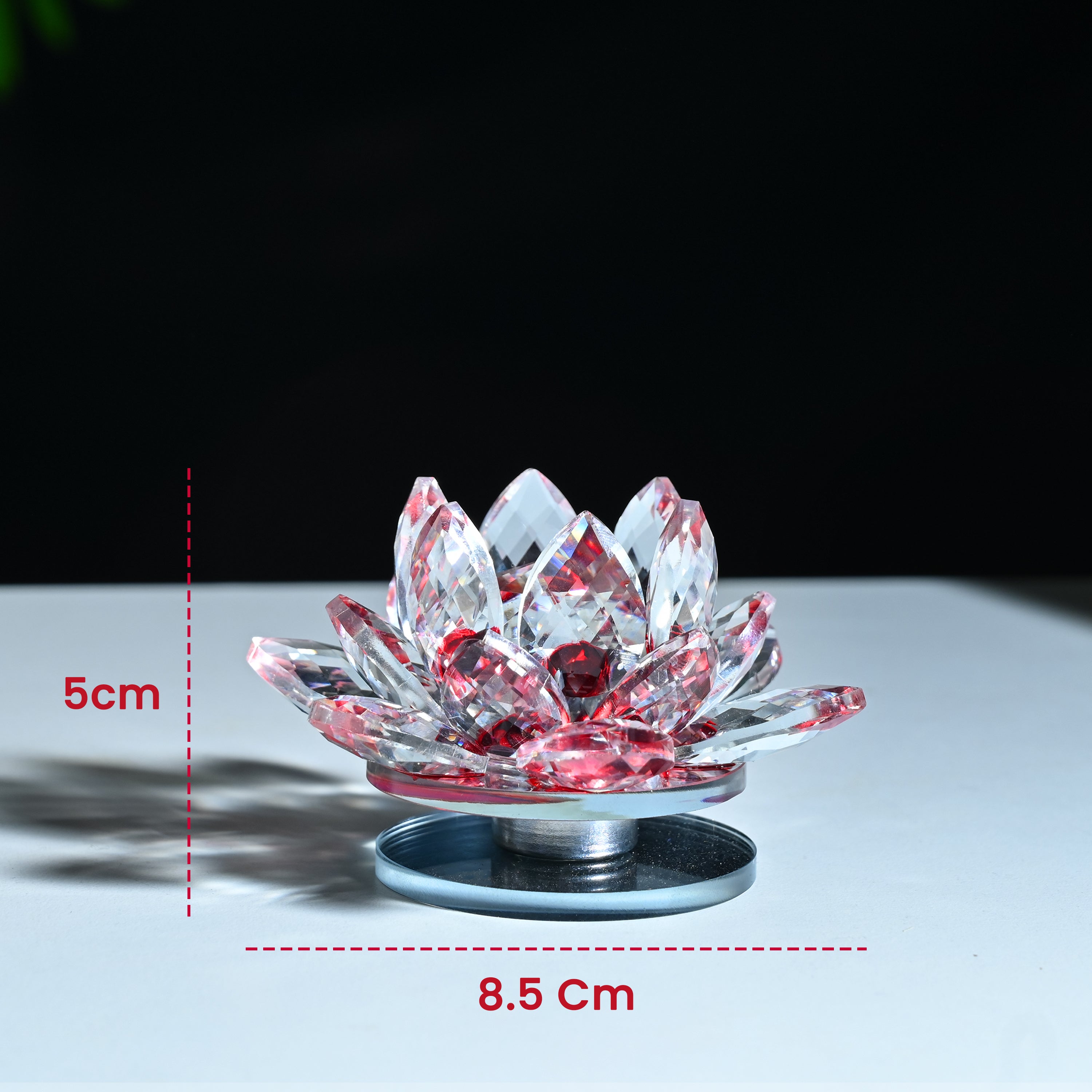 HindCraft Crystal Lotus Showpiece for Home, Office Desk & Table Décor