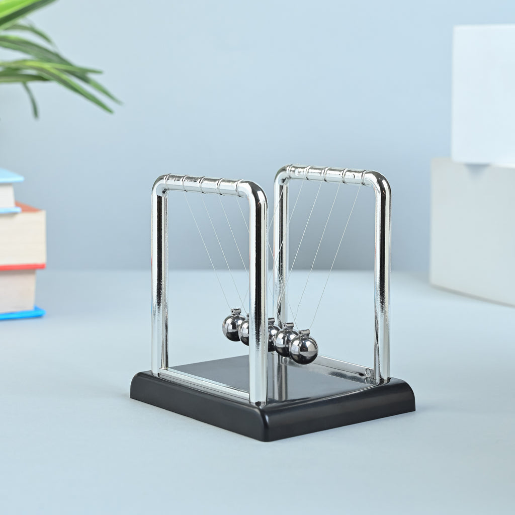 HindCraft Newton's Cradle Balance Balls Desk Toy with Metal Frame for Office Desk, Study Table & Home Décor