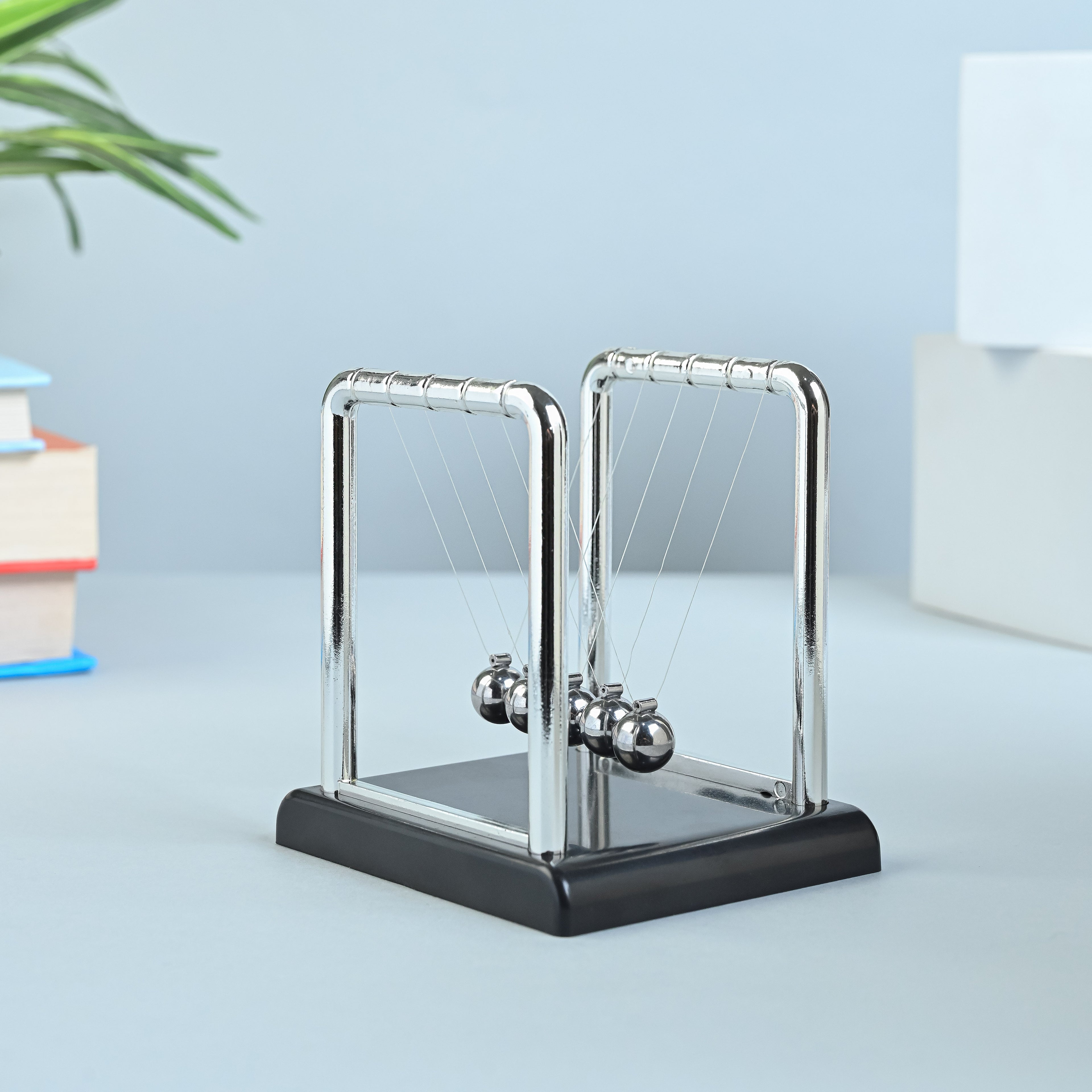 HindCraft Newton's Cradle Balance Balls Desk Toy with Metal Frame for Office Desk, Study Table & Home Décor