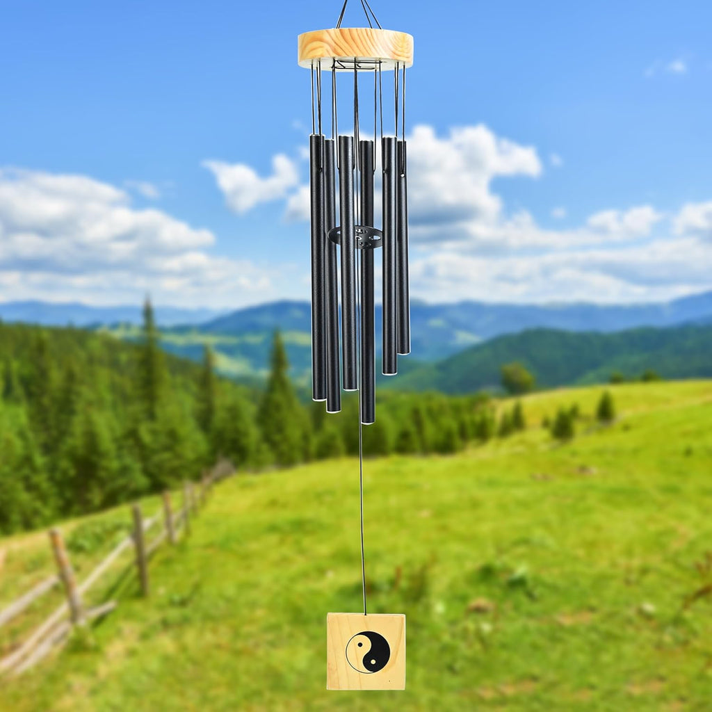 HindCraft Black Metal Wind Chime for Balcony & Garden Decor