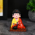 HindCraft Meditating Buddha Monk Showpiece with Prayer Beads for Home & Office Décor