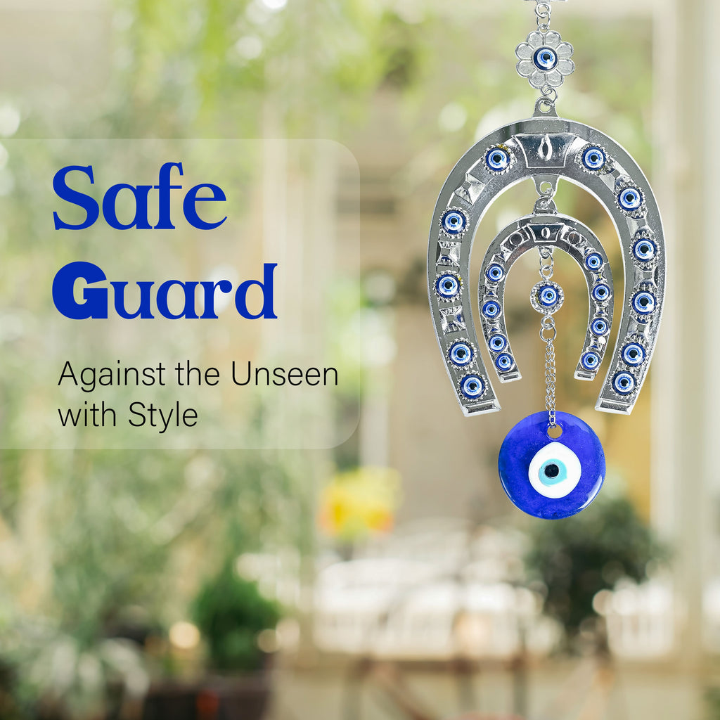HindCraft Lucky Horseshoe Evil Eye Wall Hanging