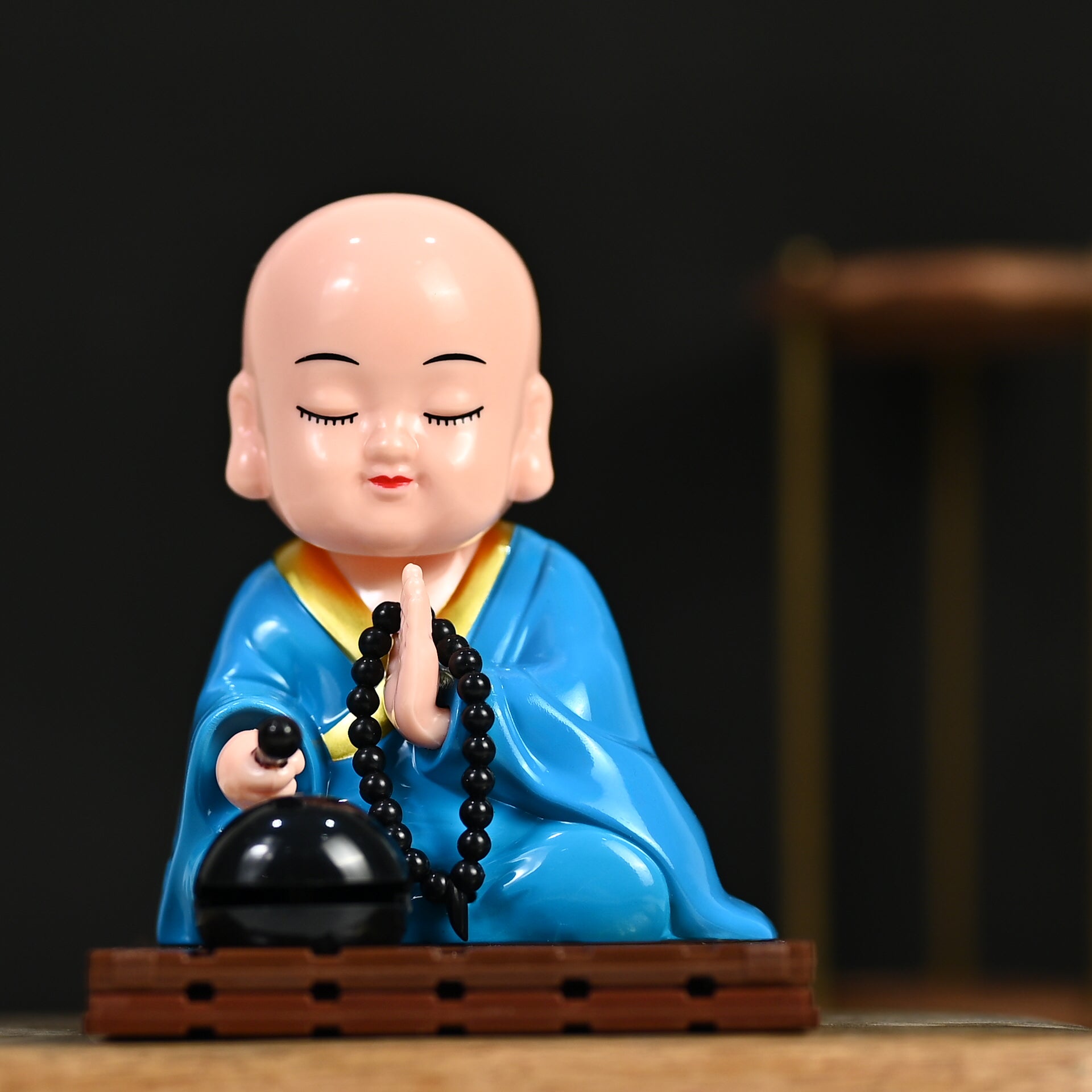 Solar-Powered Moving Head and Hand Sitting Gautam Buddha Statue