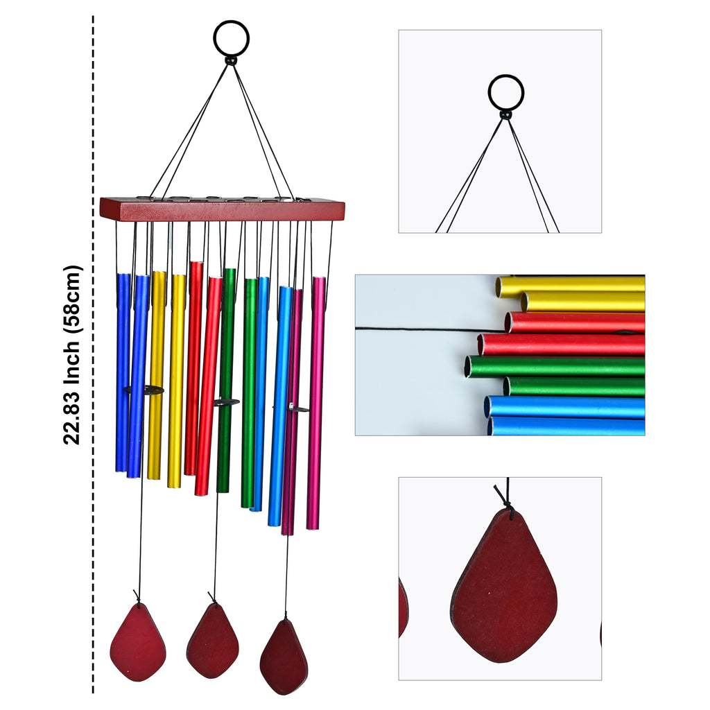HindCraft Rainbow Wind Chime for Home Décor, Balcony & Garden