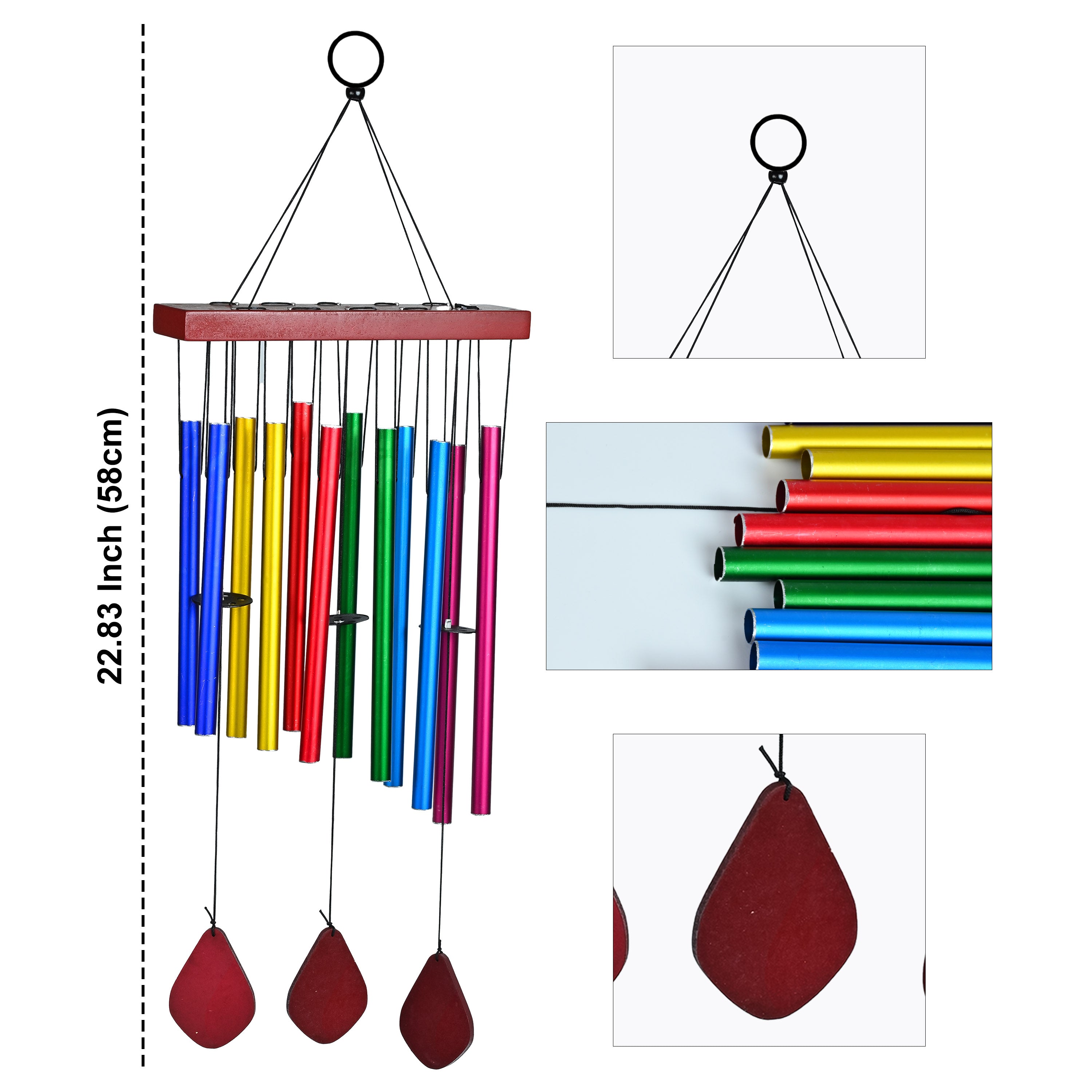HindCraft Rainbow Wind Chime for Home Décor, Balcony & Garden