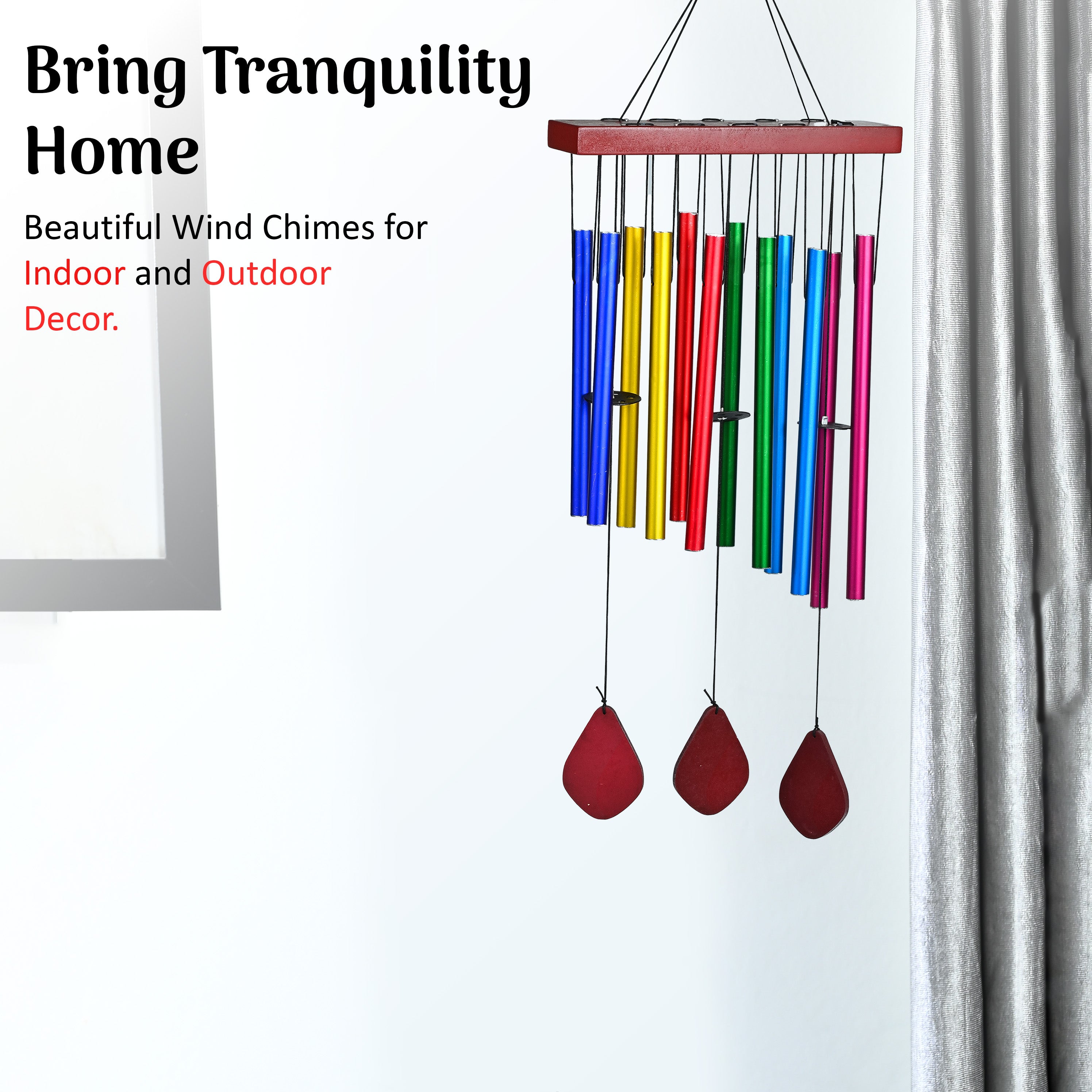 HindCraft Rainbow Wind Chime for Home Décor, Balcony & Garden