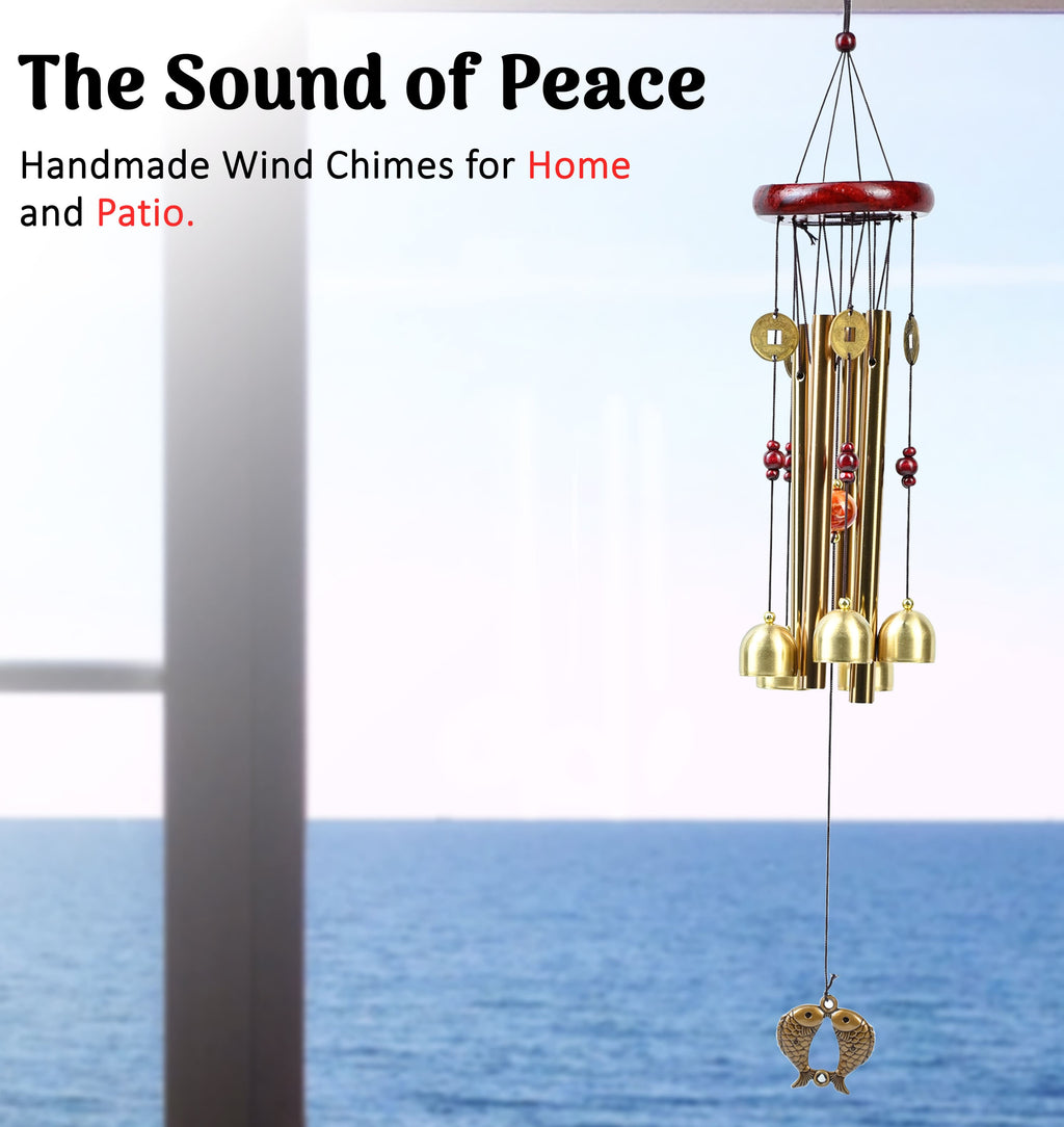 HindCraft Feng Shui Wind Chime with Bells & Coins for Home Entrance