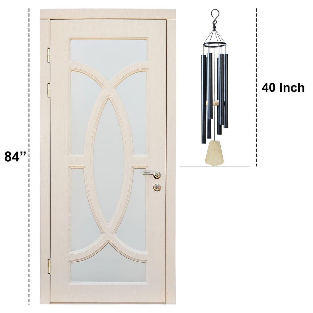 HindCraft Large Hanging Black Wind Chime for Home, Garden, Balcony & Patio Décor