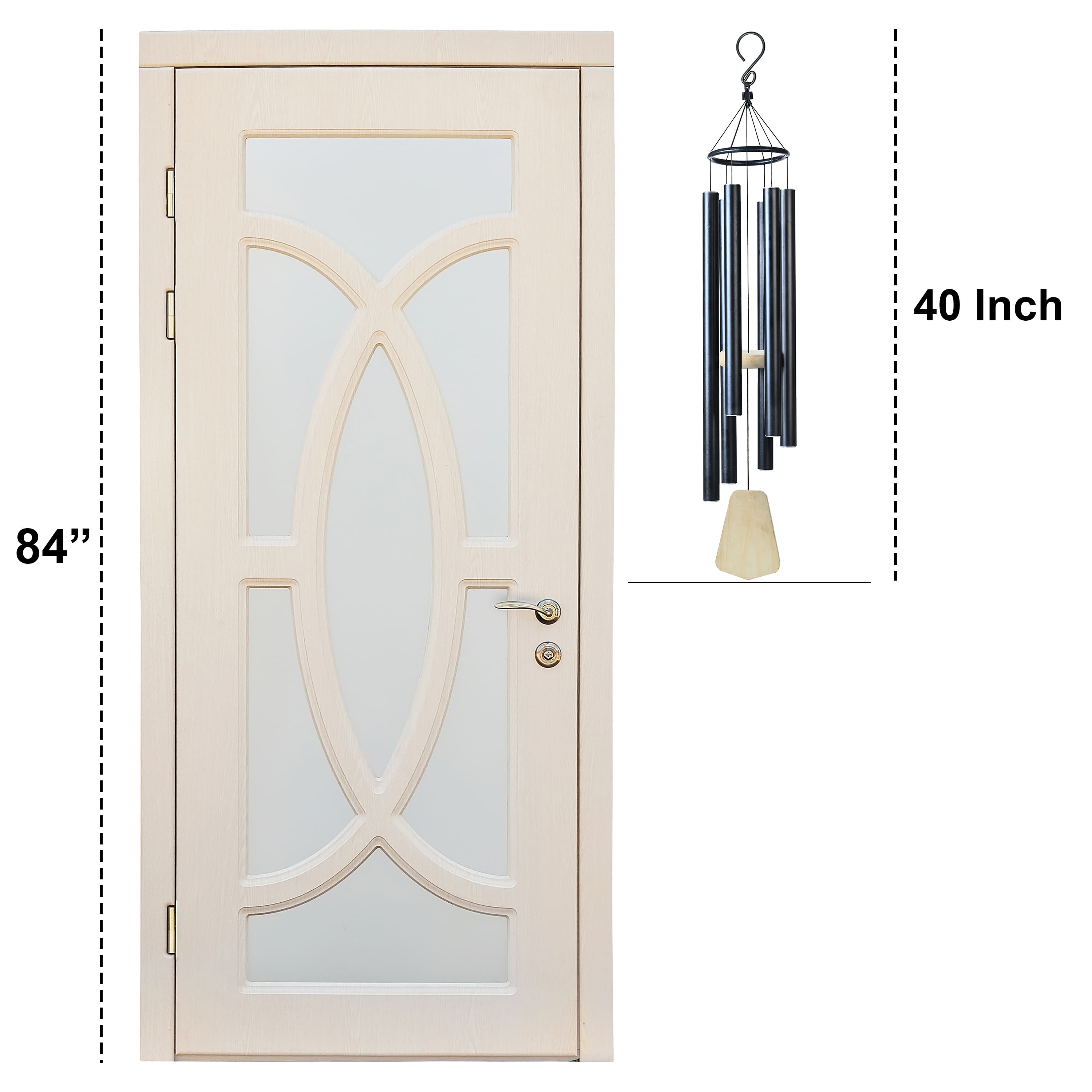 HindCraft Large Hanging Black Wind Chime for Home, Garden, Balcony & Patio Décor