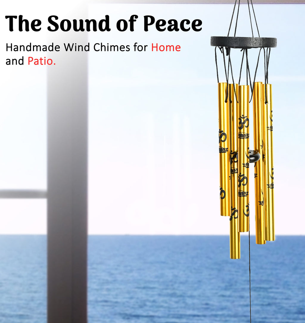 HindCraft Gold Om Wind Chime for Home & Garden