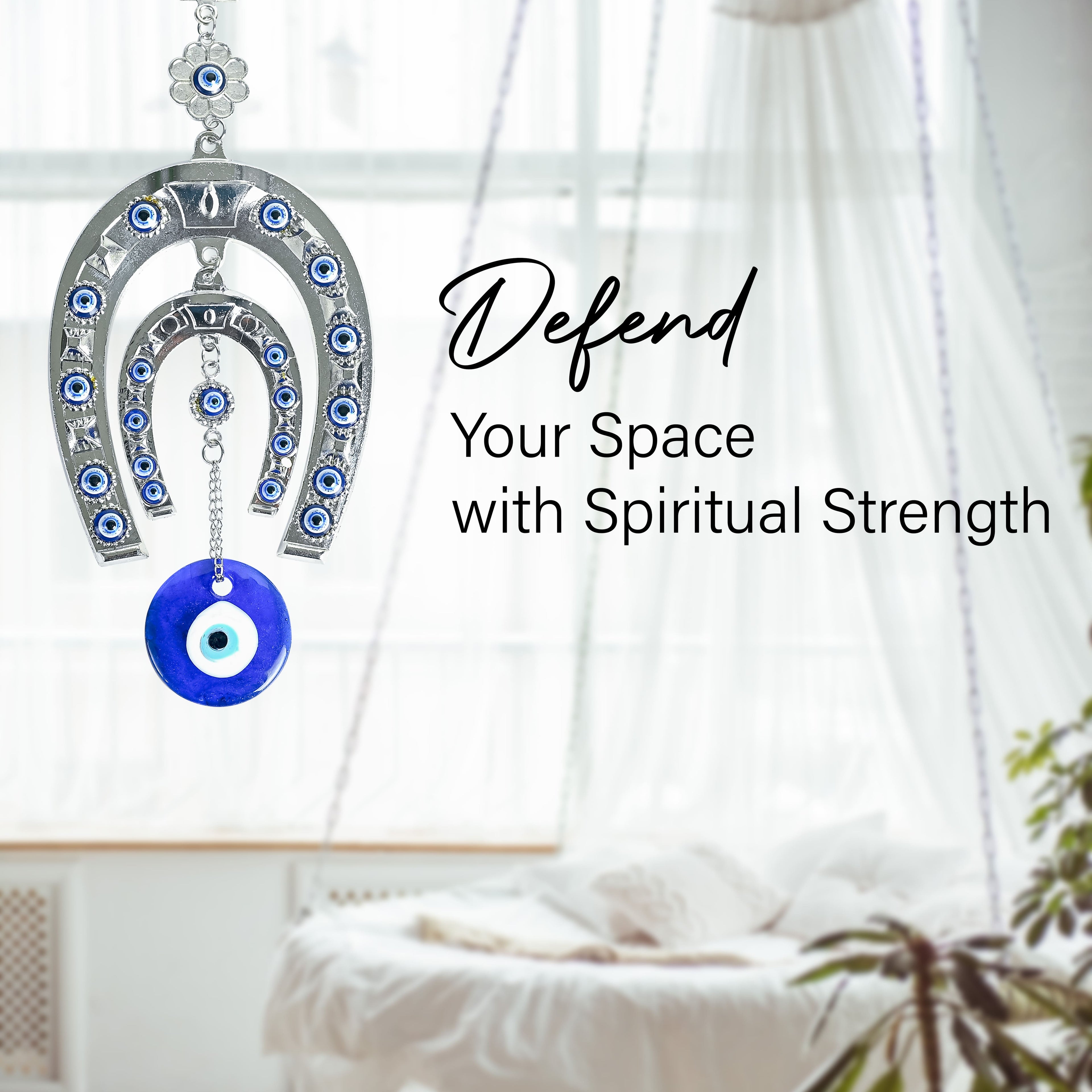 HindCraft Lucky Horseshoe Evil Eye Wall Hanging