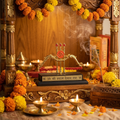HindCraft Khatu Shyam Dhanush Baan Showpiece with Om Symbol for Car Dashboard, Home Temple & Office Desk Décor