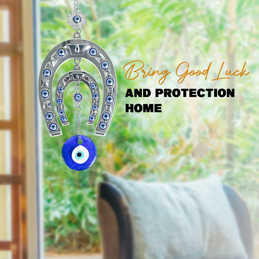HindCraft Lucky Horseshoe Evil Eye Wall Hanging