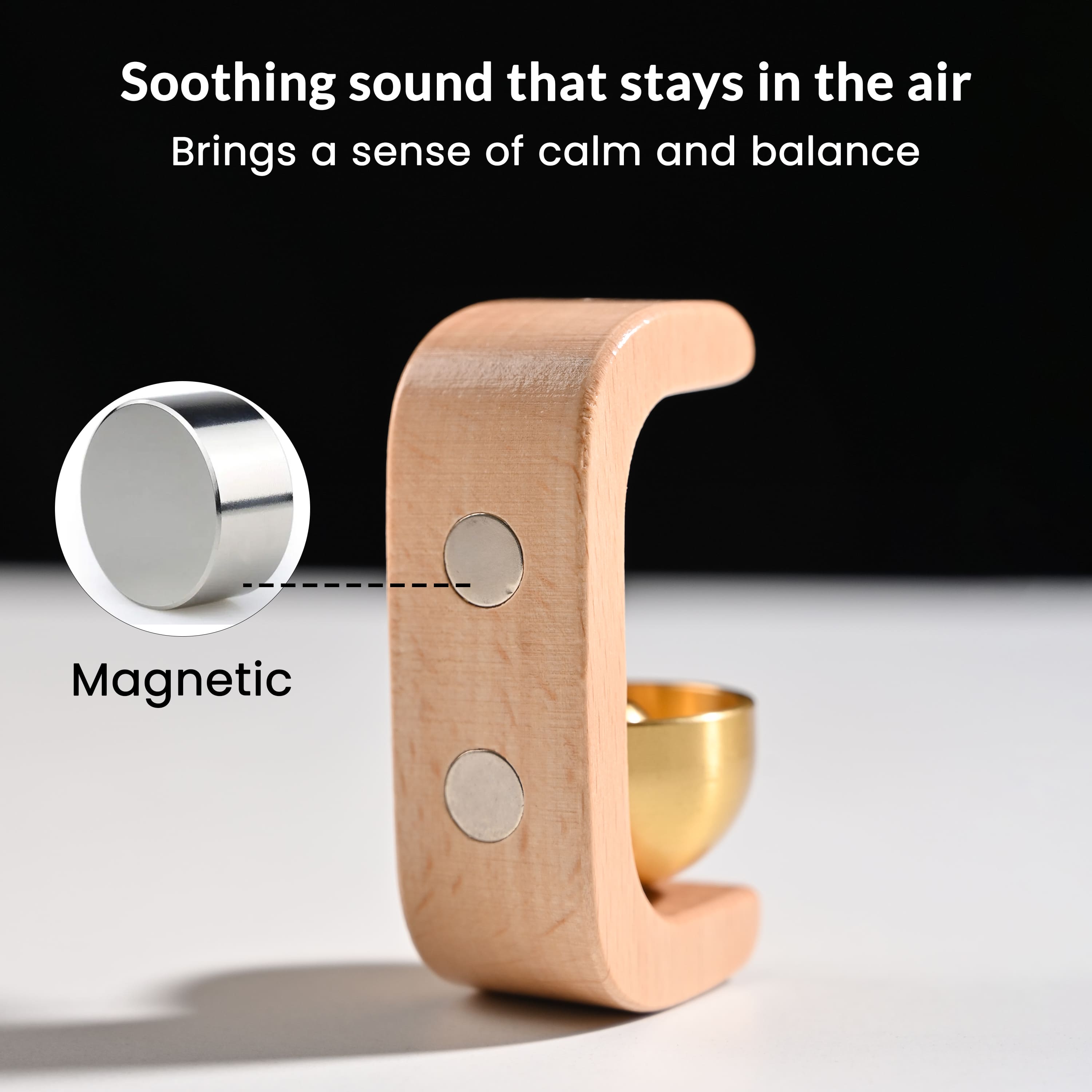 HindCraft Wooden Door Bell with Brass Hanging Bell – Wooden Door Chime for Home Entrance