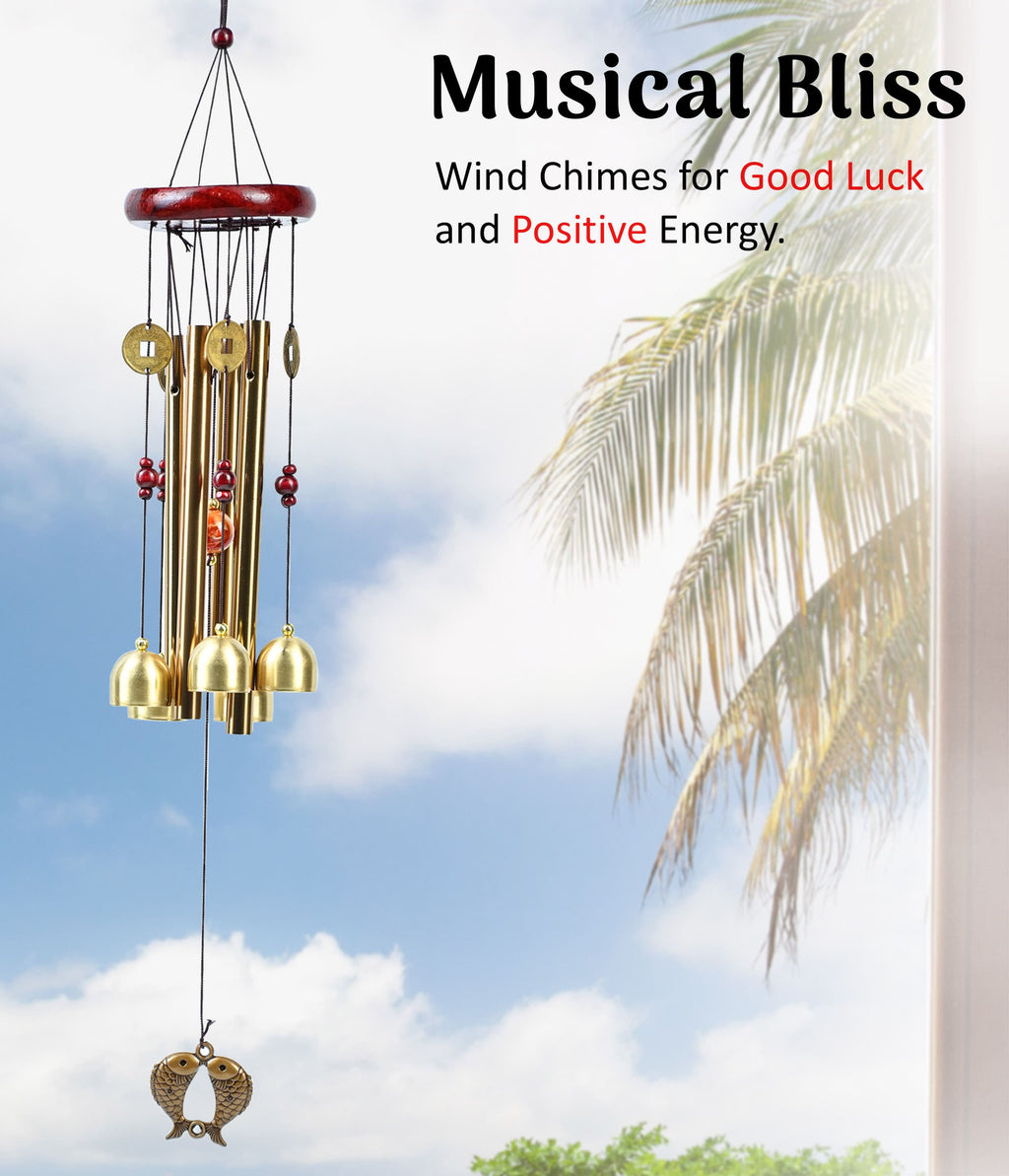 HindCraft Feng Shui Wind Chime with Bells & Coins for Home Entrance
