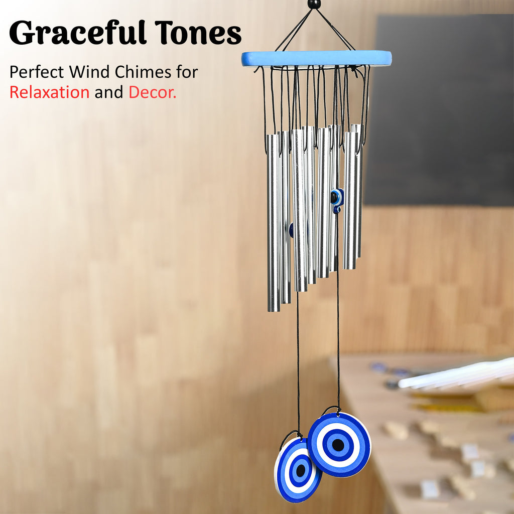 HindCraft Blue Evil Eye Wind Chime for Home, Balcony & Garden Decor