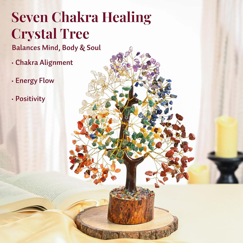 HindCraft 7 Chakra Crystal Tree of Life for Positive Energy & Home Décor