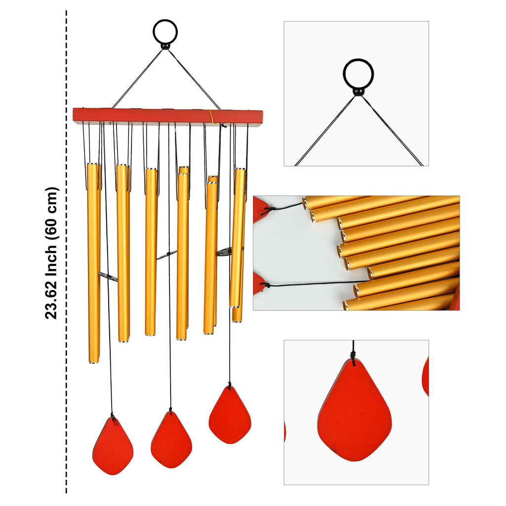 HindCraft Yellow Wind Chime for Home Décor, Balcony & Garden Hanging
