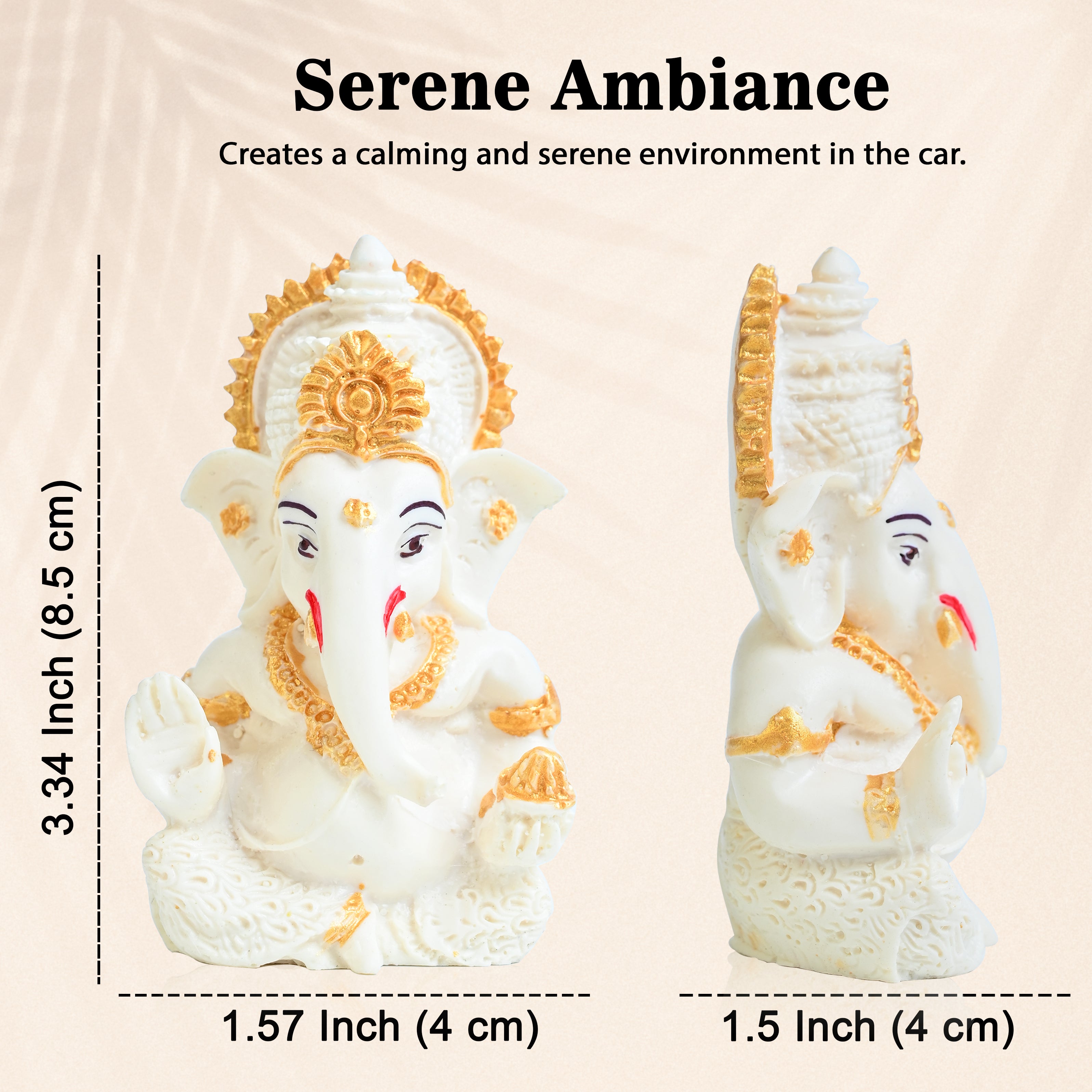 HindCraft Lord Ganesha Idol for Car Dashboard, Home & Office Decor