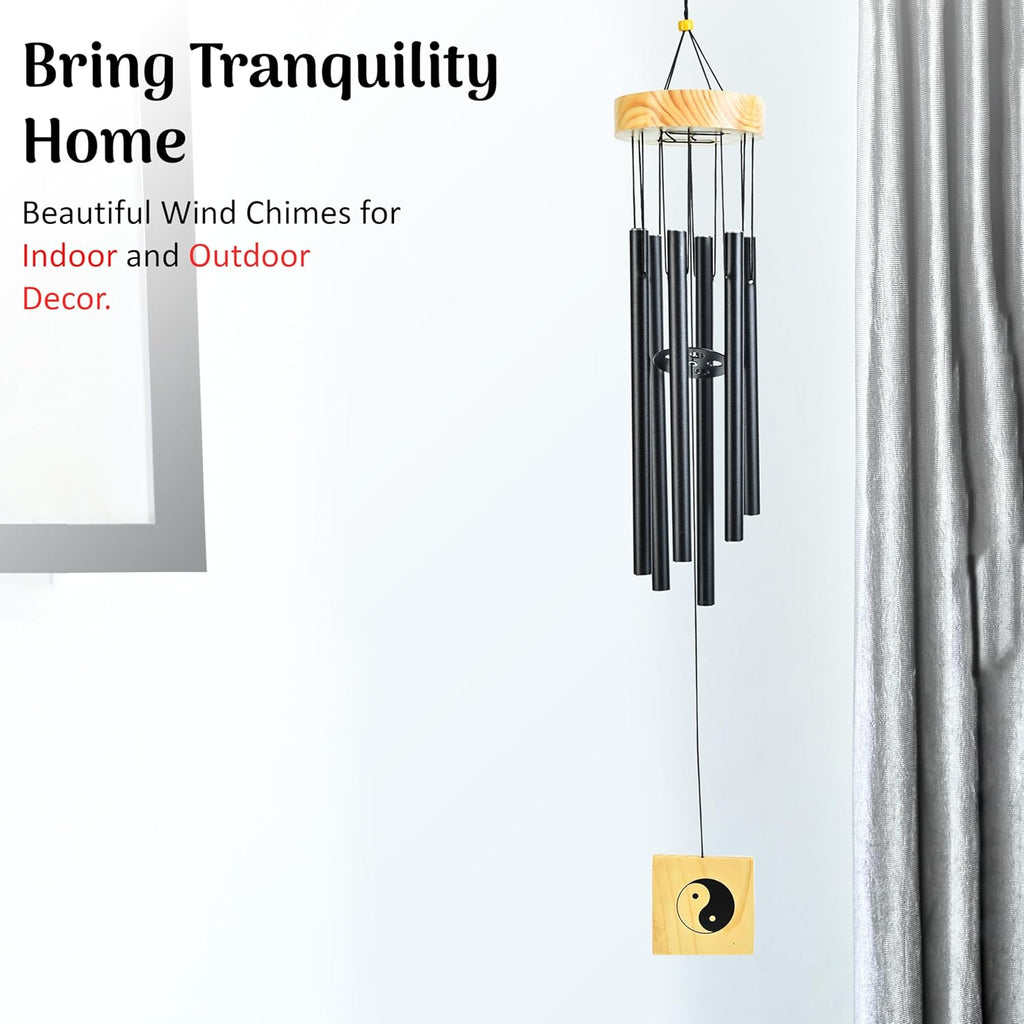 HindCraft Black Metal Wind Chime for Balcony & Garden Decor