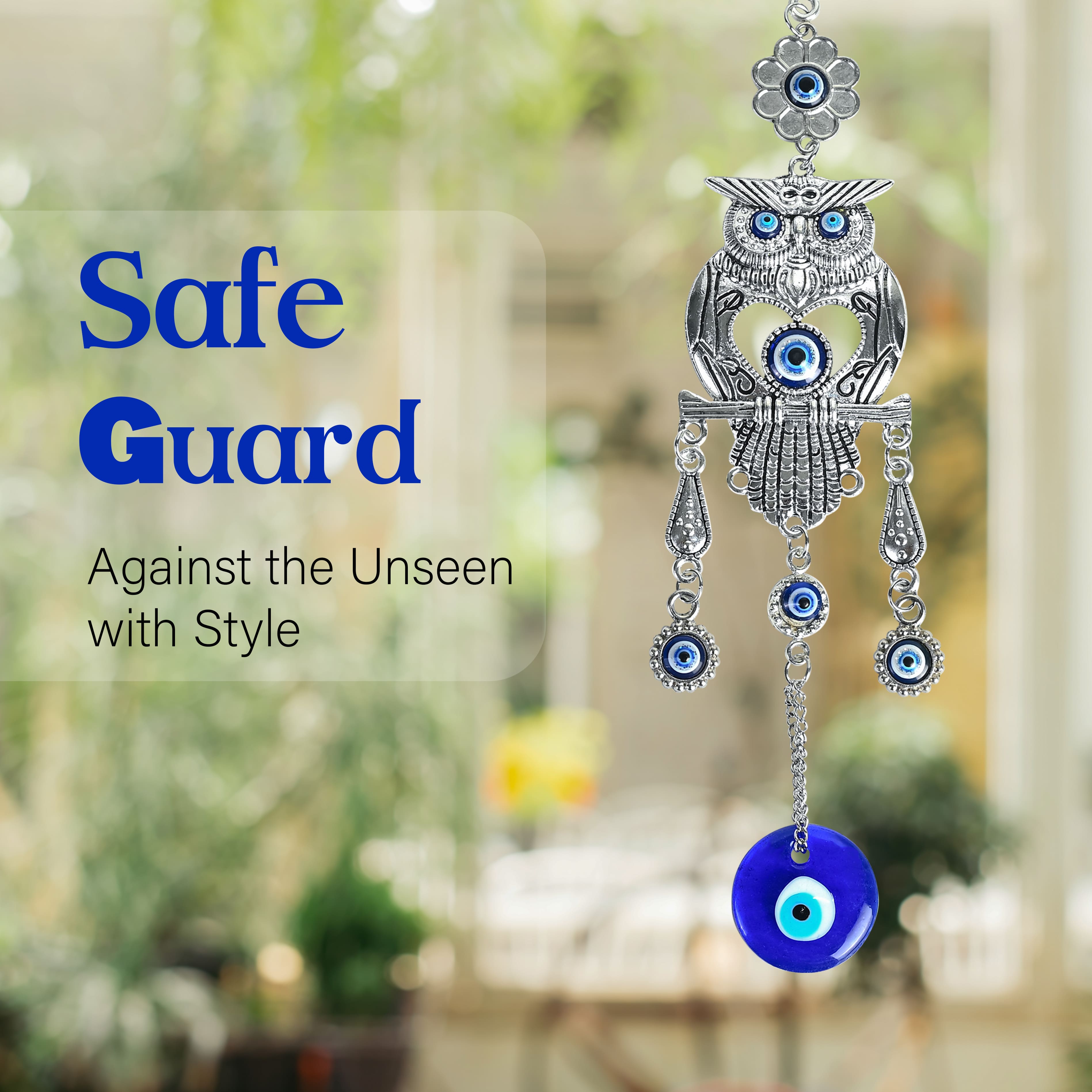 HindCraft Owl Evil Eye Hanging for Home Entrance Wall Decor & Protection