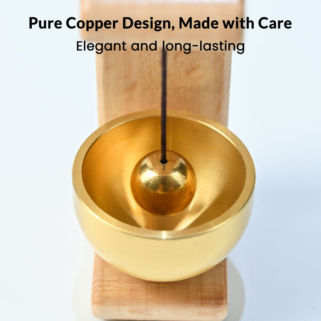 HindCraft Wooden Door Bell with Brass Hanging Bell – Wooden Door Chime for Home Entrance