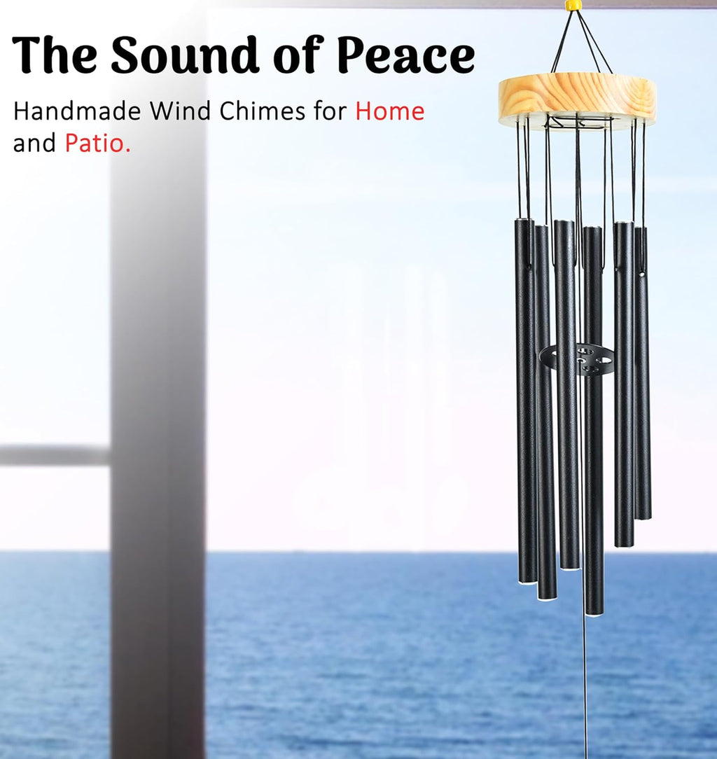 HindCraft Black Metal Wind Chime for Balcony & Garden Decor