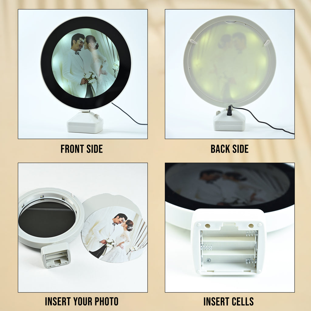 HindCraft Personalized LED Photo Frame Lamp for Couples, Wedding & Anniversary Gift