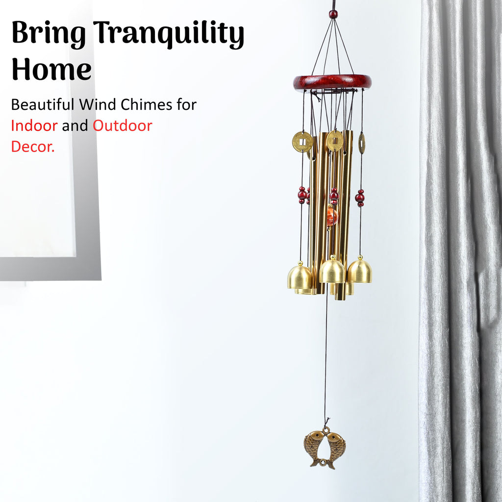 HindCraft Feng Shui Wind Chime with Bells & Coins for Home Entrance