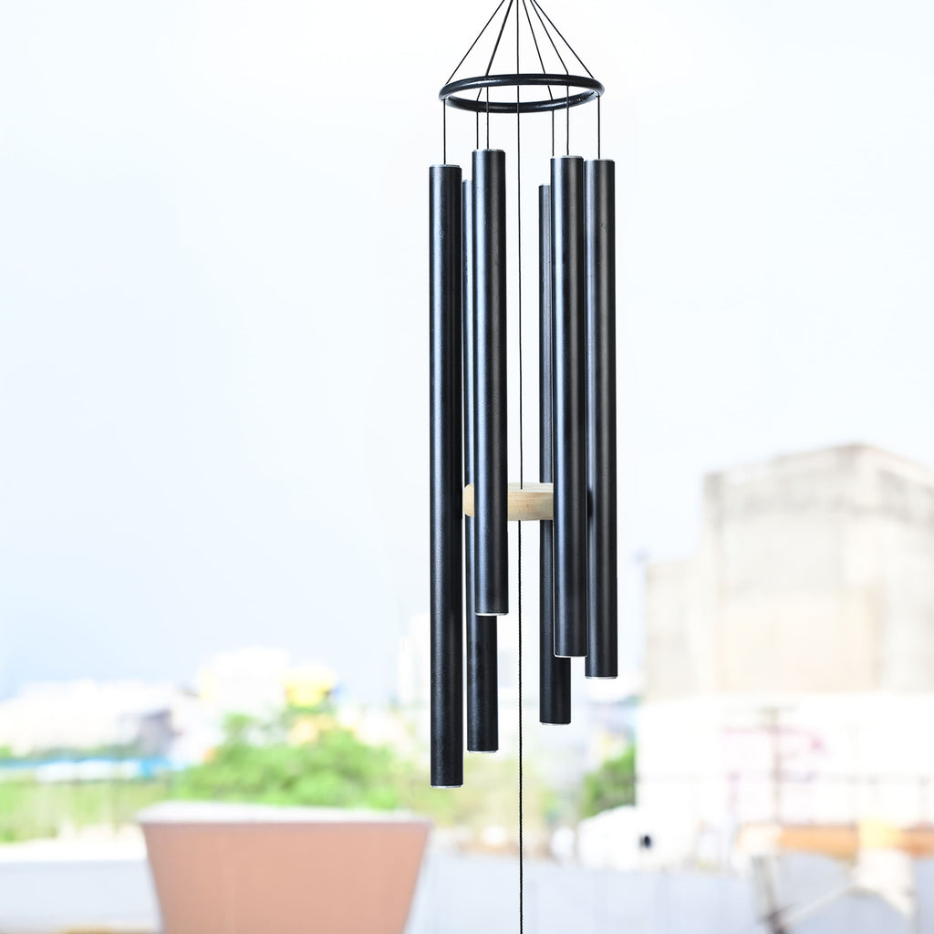 HindCraft Large Hanging Black Wind Chime for Home, Garden, Balcony & Patio Décor