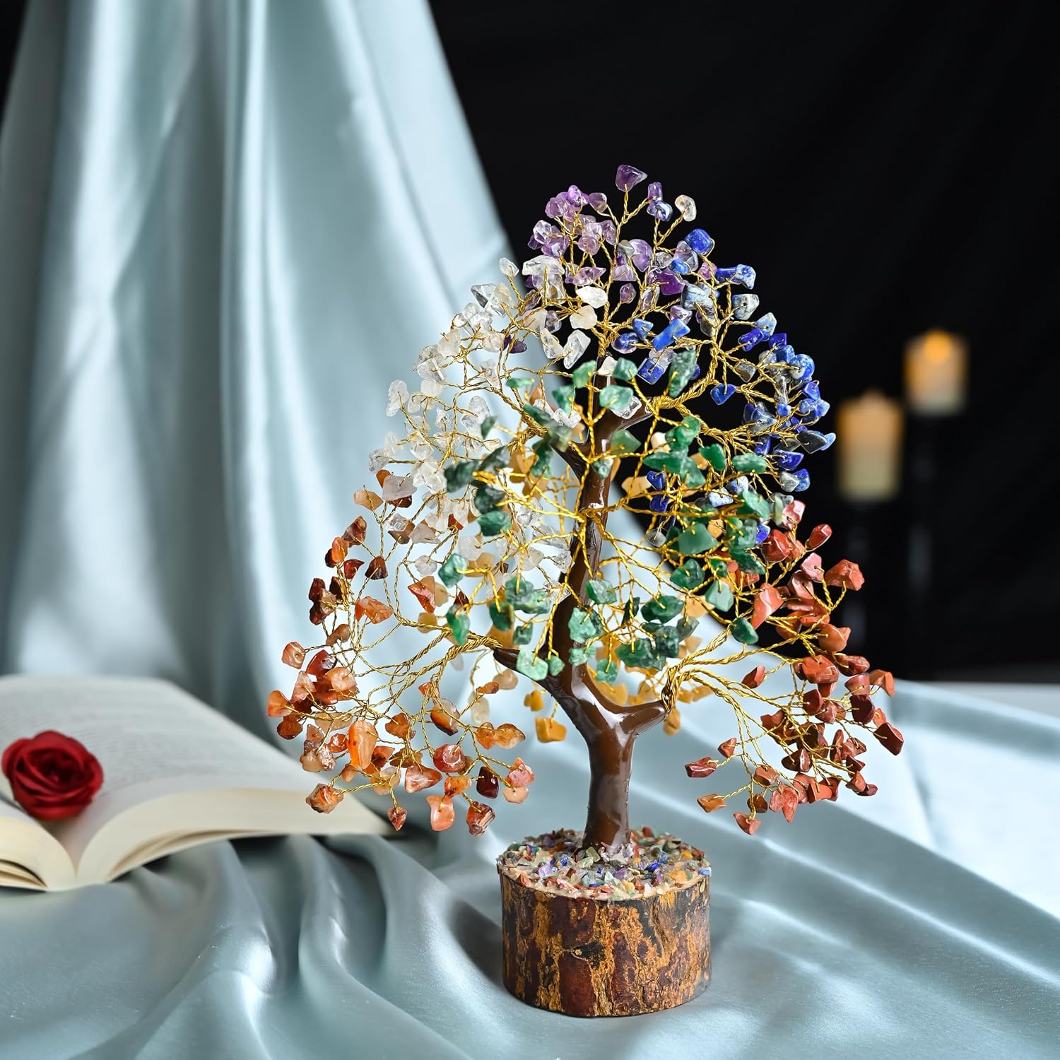 HindCraft 7 Chakra Crystal Tree of Life for Positive Energy & Home Décor