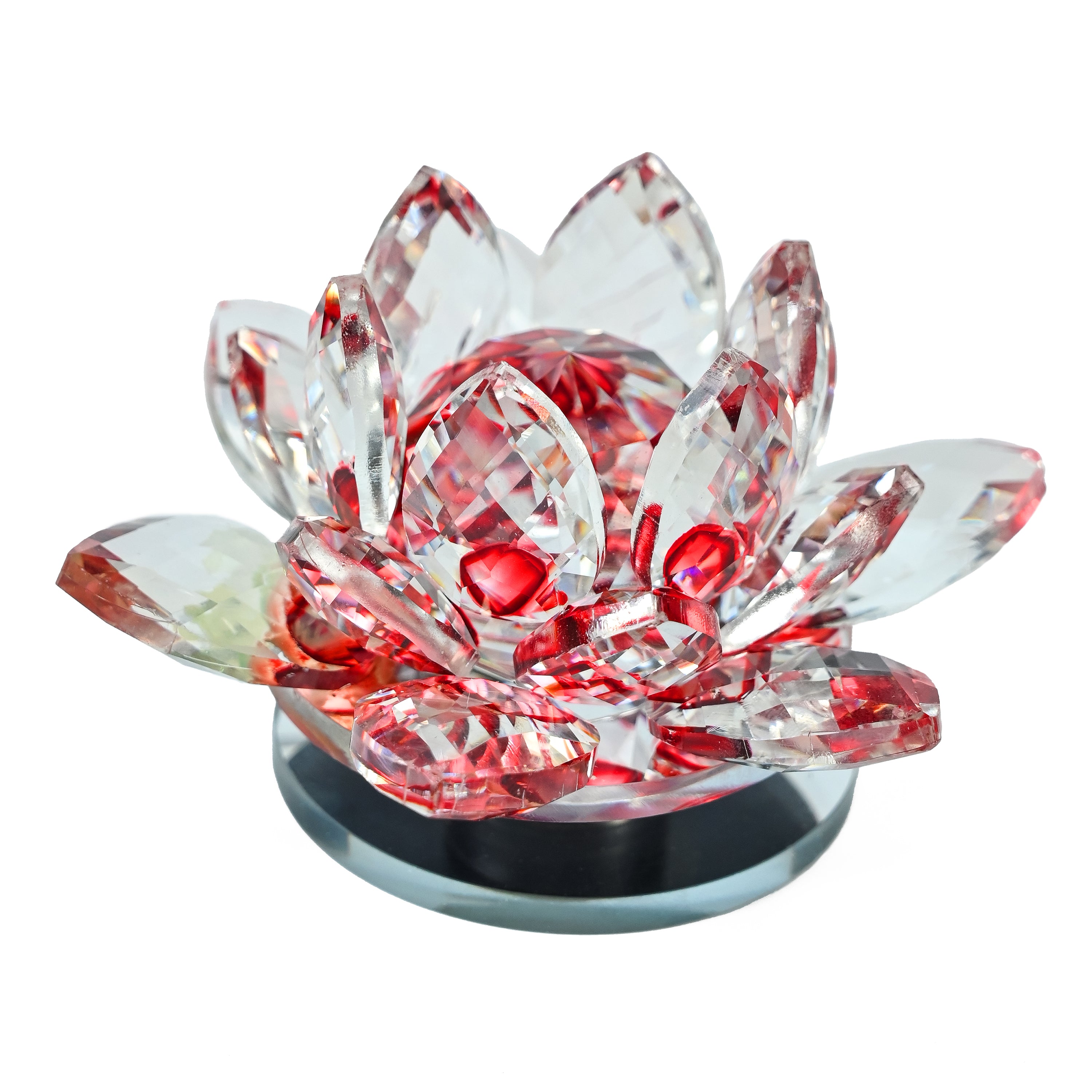 HindCraft Crystal Lotus Showpiece for Home, Office Desk & Table Décor