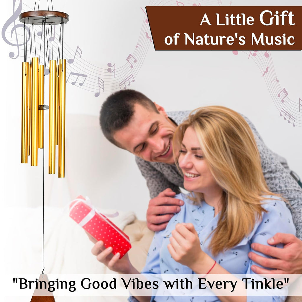 HindCraft Decorative Gold Wind Chime for Home, Balcony & Garden